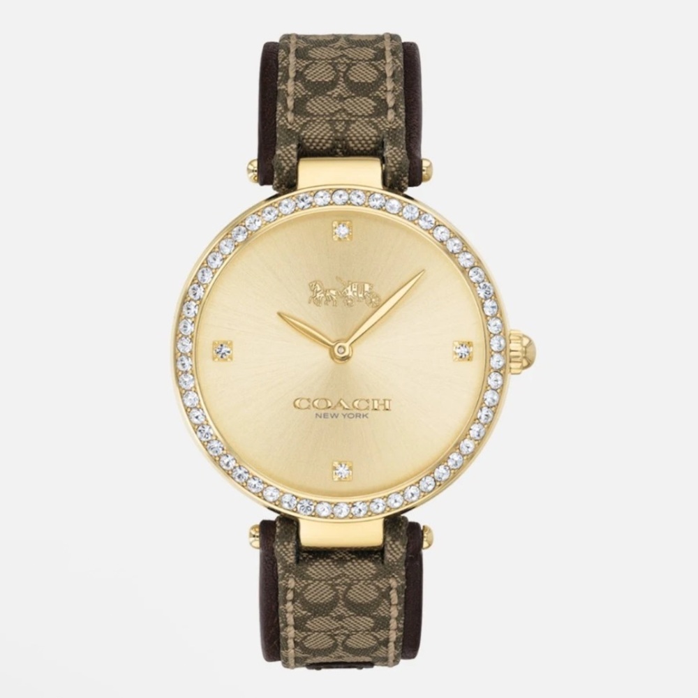 NWT Coach Park 34mm Jacquard Signature C Crystal Accents Quartz Watch
